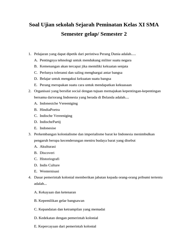 Kunci Jawaban Soal Ujian Sejarah Kelas 11 Semester 2, Ternyata Ini Rahasianya!