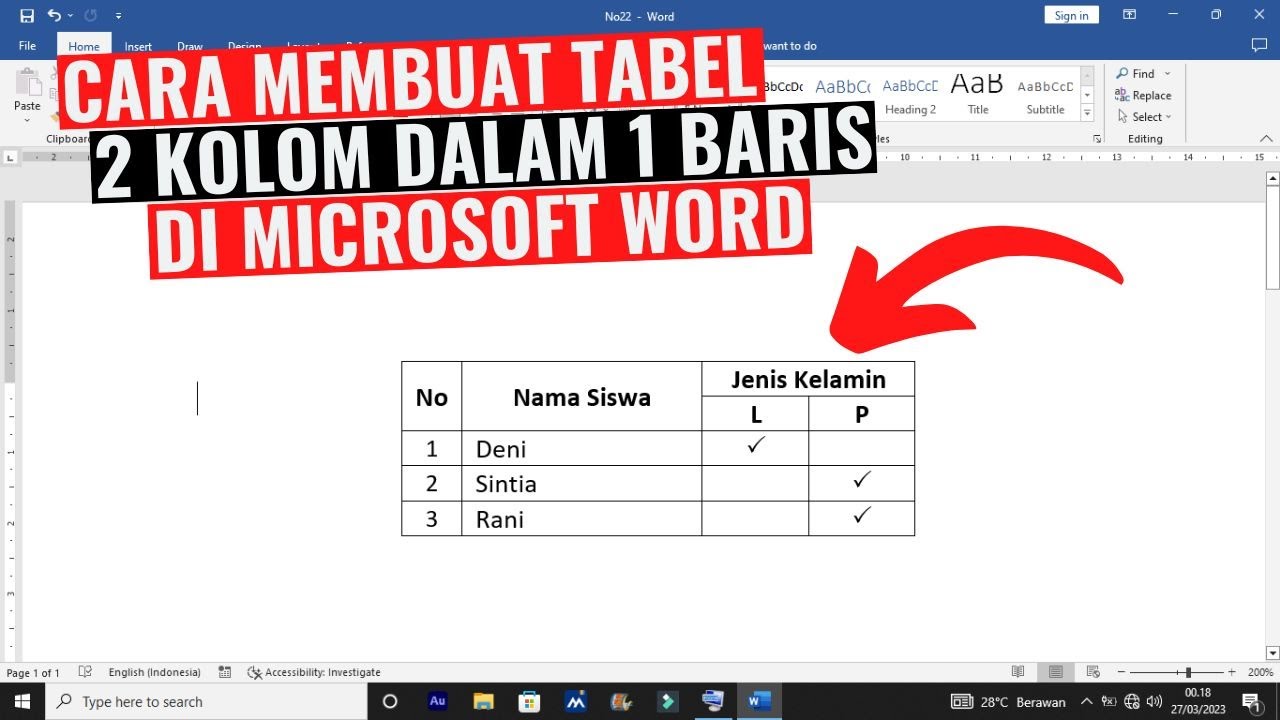 Cara Tambah Kolom Tabel Di Word - Image to u