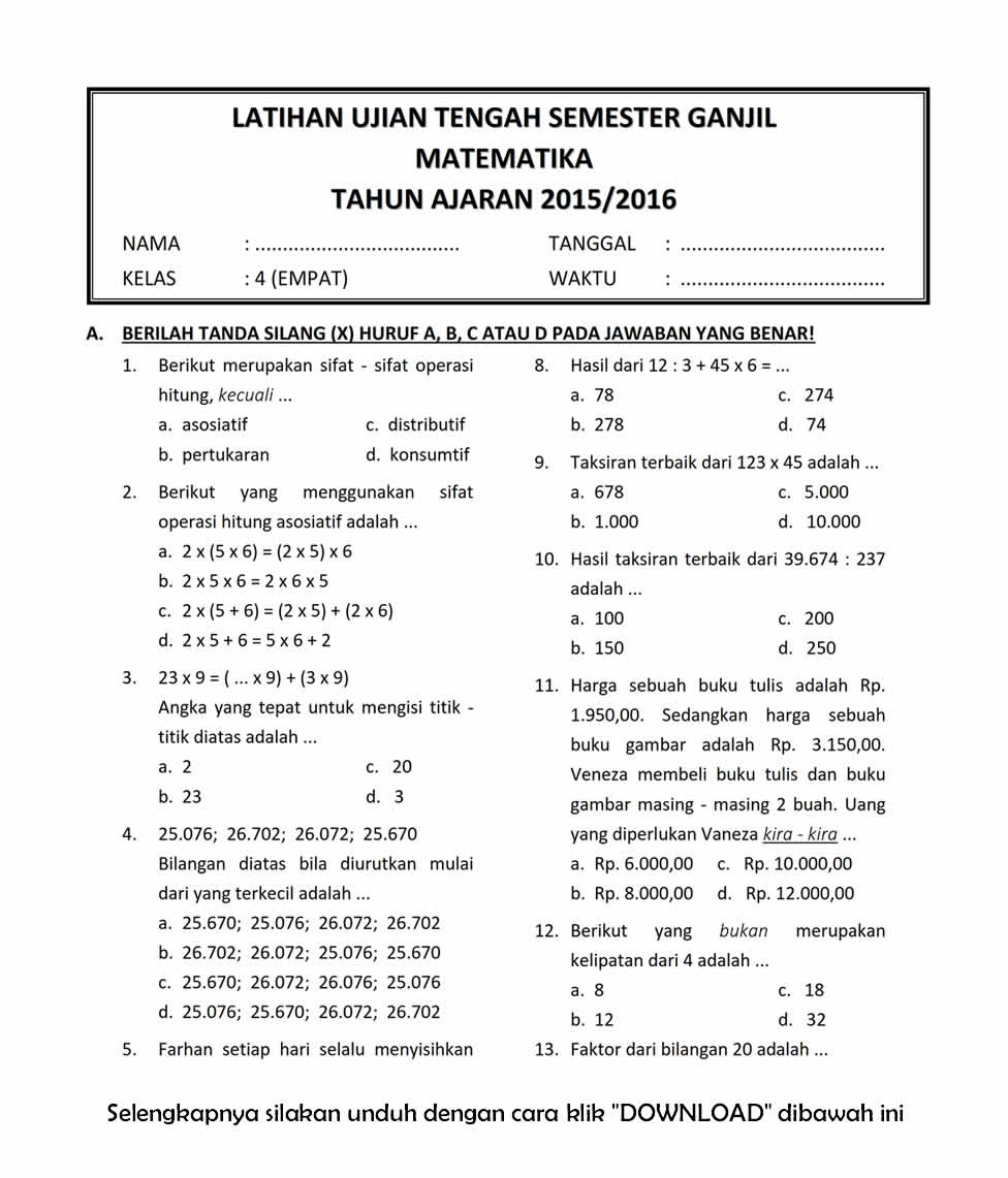 5 Lembar Kerja Soal PKN Kelas 6 Semester 2 Kurikulum 2013 Siap Cetak yang Wajib Guru Punya