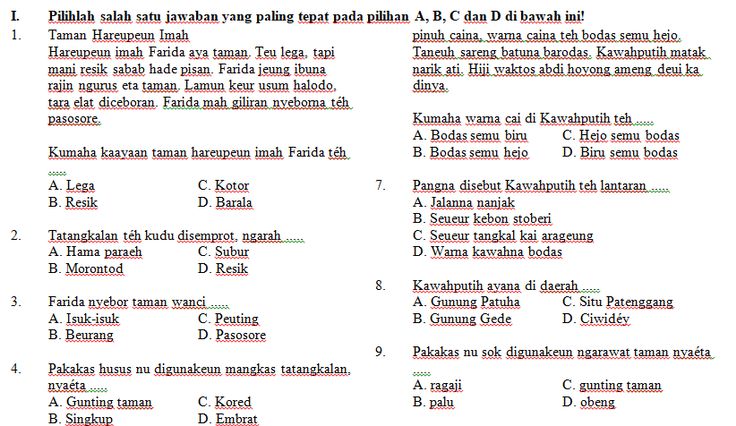 5 Soal Bahasa Sunda Kelas 4 Semester 2 Paling Sering Keluar, Wajib Tahu!