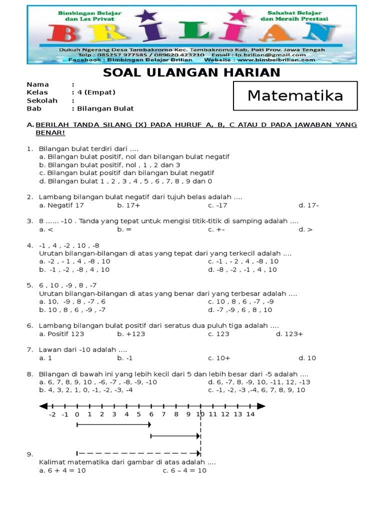 Akhirnya Terungkap Rahasia Bilangan Bulat Kelas 4 Soal yang Selama Ini Salah
