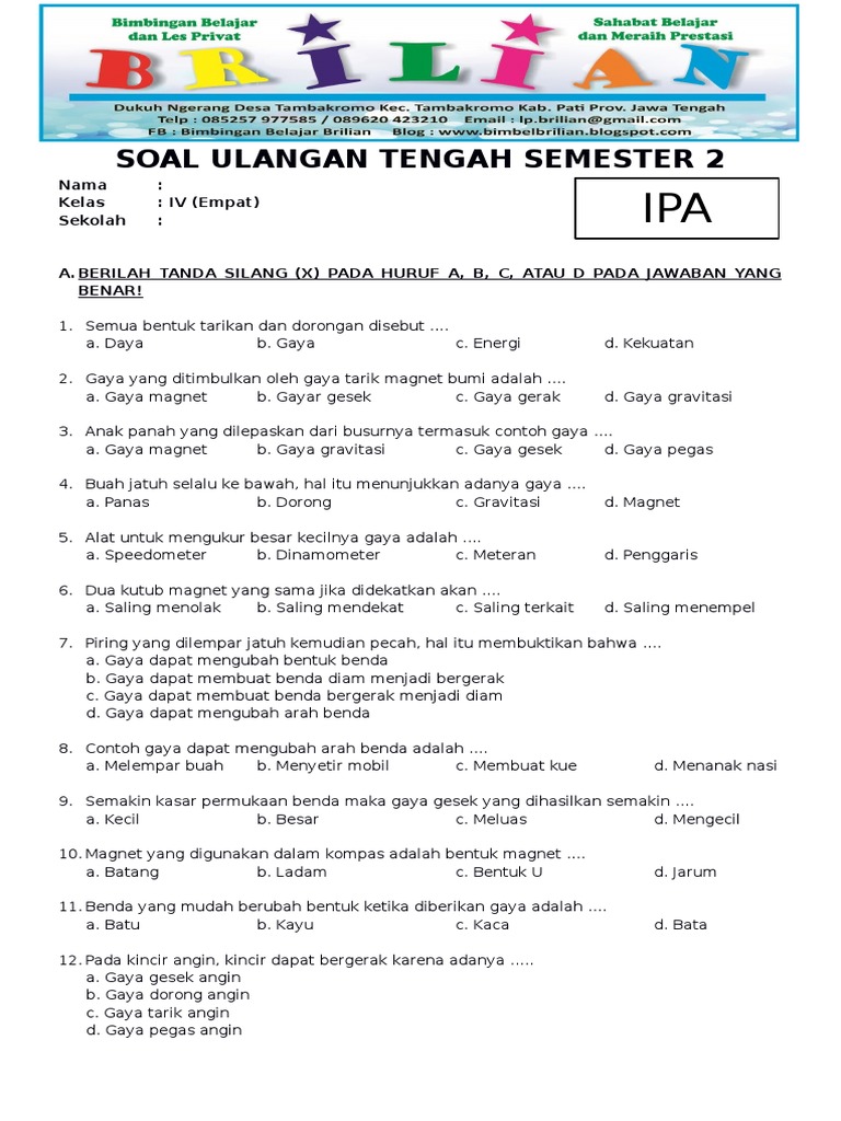 Guru Les Privat ke Rumah? Coba Bimbingan Belajar Rief Awa Course Soal IPA Kelas 4