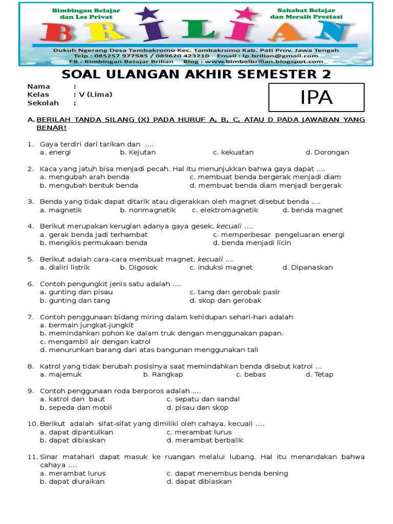 Ternyata Ini Bocoran Soal UAS IPA Kelas 8 Semester 2 yang Wajib Dikuasai Tahun 2026