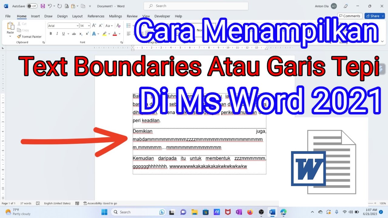 Cara Mengubah Text Bounderies pada Word Agar Rapi dan Profesional, Ternyata Semudah Ini