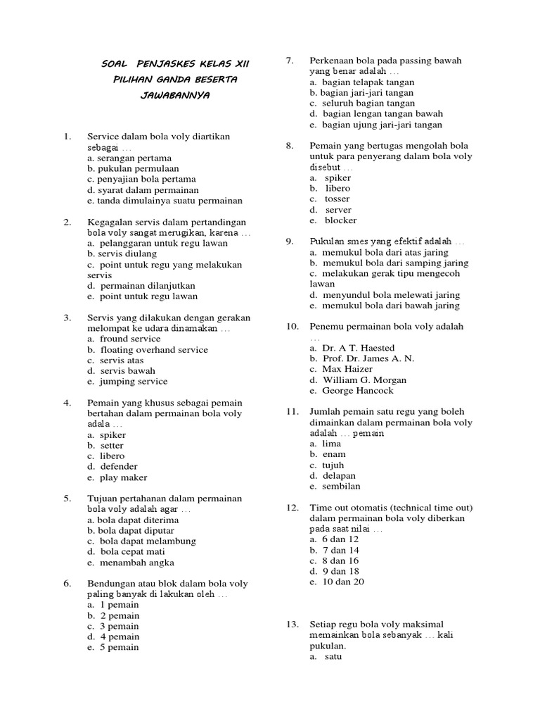Terbukti! Contoh soal penjas kelas xii semester 1 beserta jawabannya untuk nilai maksimal