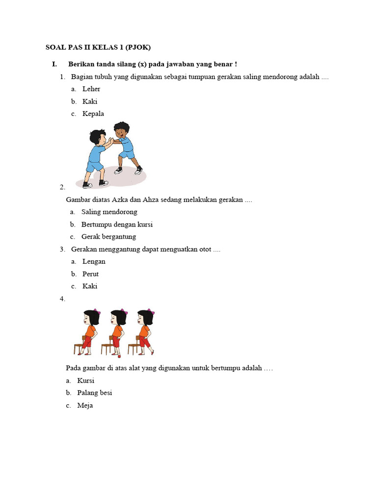 7 Contoh Soal Penjaskes Kelas 1 Semester 2 yang Wajib Diketahui Guru Sebelum Ujian
