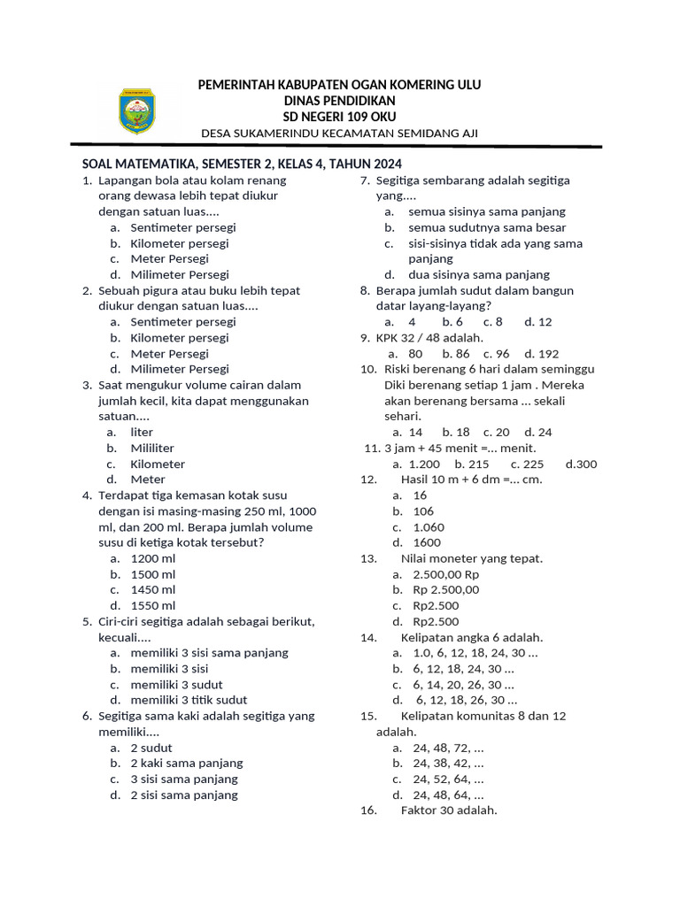 Akhirnya! Download Gratis Soal Ujian Tematik Semester 2 Kelas 4 SD dengan 5 Tips Cepat