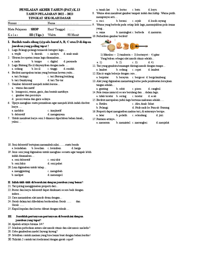 Rahasia Jawab Cepat soal sbdp kelas 3 tema 3 kd 4.4 Agar Nilai Ujian Langsung Melejit