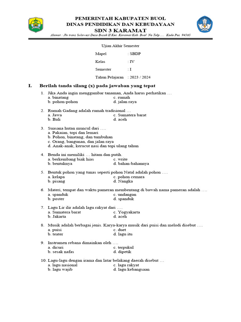 Rahasia Skor Sempurna Kerjakan Soal SBDP Kelas 4 Tema 1 Subtema 3 Agar Nilai Maksimal
